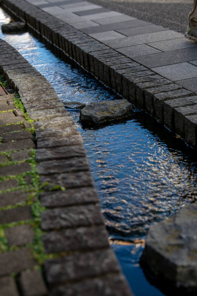 Waterway in Matsumoto city Nagano, Japan